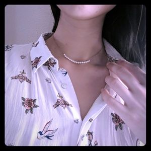 Vintage white / gold choker